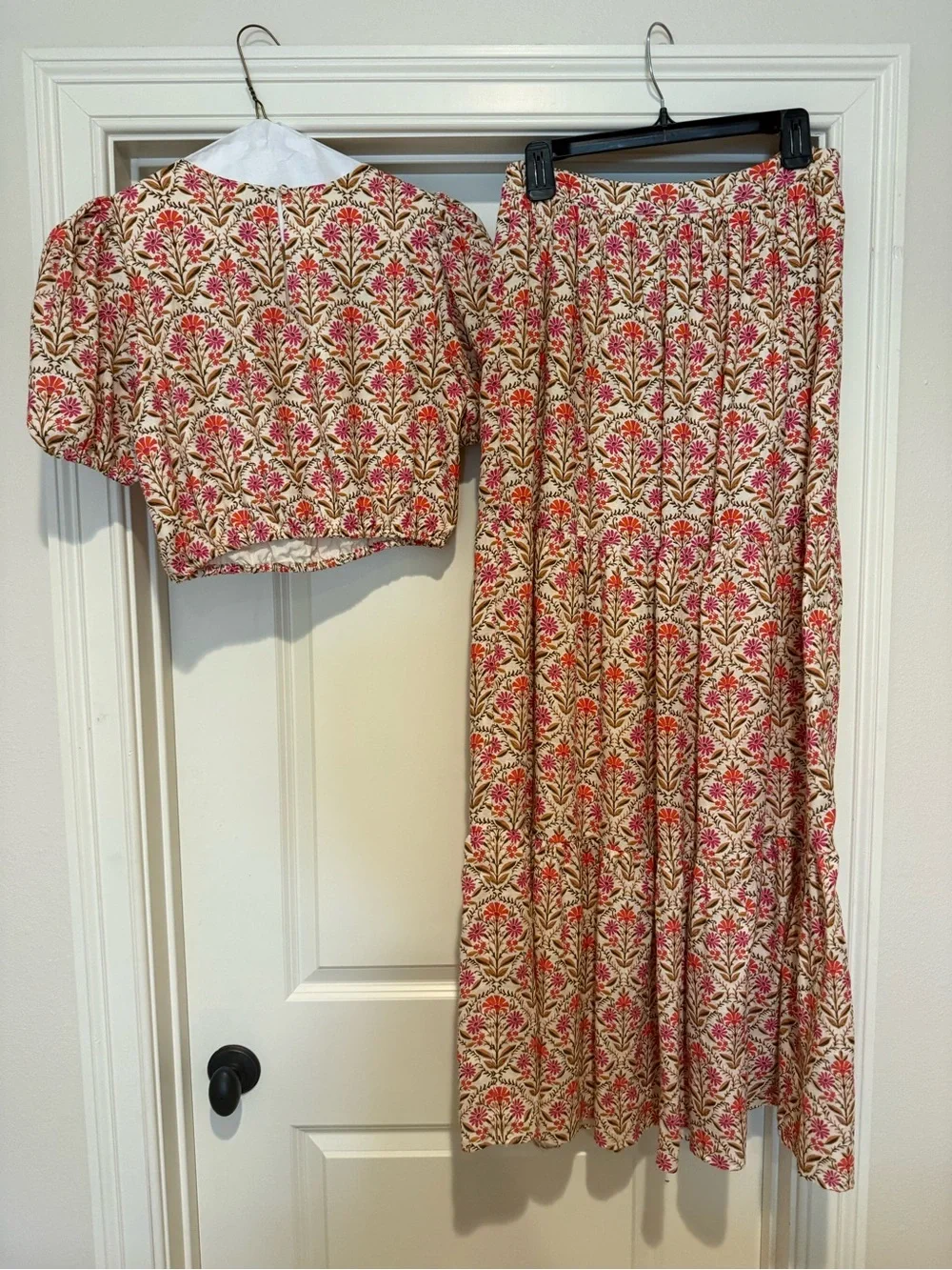 Cami NYC Pink Floral Maxi Skirt and Top Set